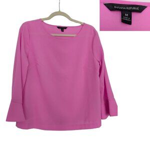 Banana Republic Hot Pink Bell Sleeve Blouse | Size M